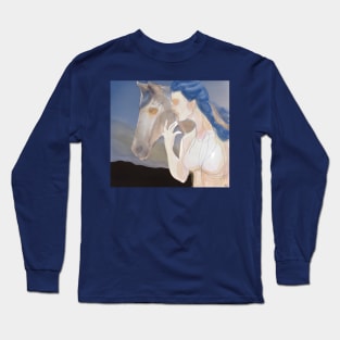 Woman blue Long Sleeve T-Shirt